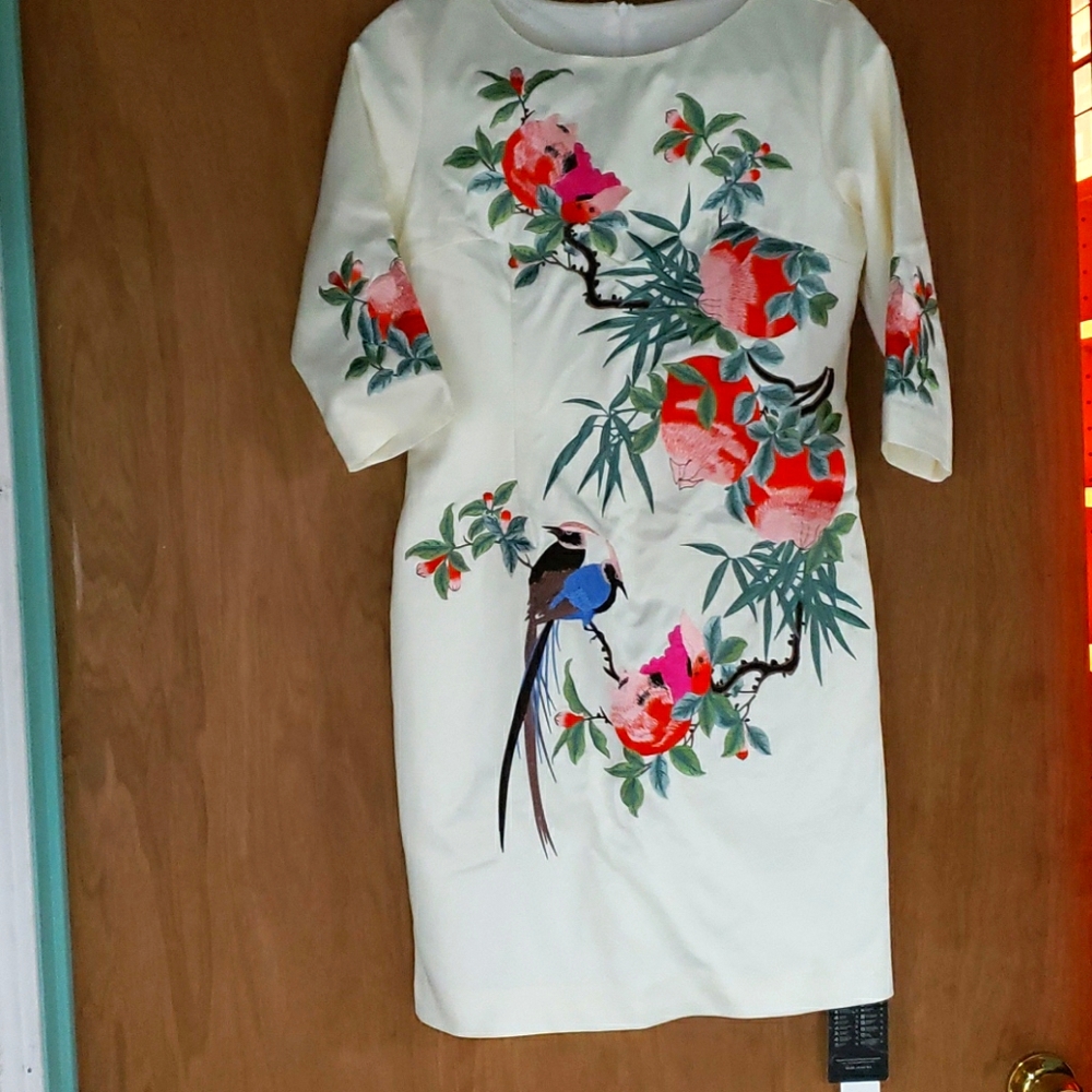 Zeraco Women's Floral Embroidered Dress Size L